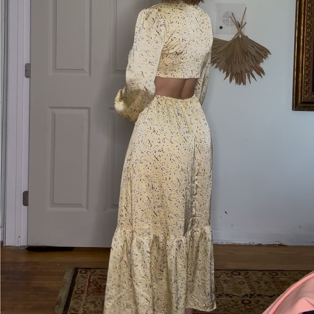 Lush Style Finds Yellow Floral Long Sleeve Dress